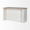 Homeroots White And Brown Two Tone Wooden Kitchen Island With 3 Drawers 380616 - alternate 6