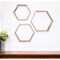 Homeroots Set of Three Gray Wood Hexagon Wood Open Box Shelves, 3PK 380354 - alternate 2