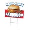 Signmission Crab Cake Sandwich Die Cut Yard & Stake plastic coroplast window, 1824-Crab Cake Sandwich C-DC-1824-Crab Cake Sandwich19 - alternate 1