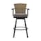 Homeroots 40" Charcoal Metal Swivel Outdoor Counter Height Bar chair with Footrest 571168 - alternate 8
