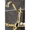 Kingston Brass Two-Handle Wall Mount Bridge Kitchen Faucet, Polished Brass KS1262BPL - alternate 5