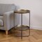 Homeroots 32" Bronze And Gray Steel Round Pedestal End Table 572180 - alternate 1
