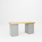 Pucel Pedestal Bench with Door Cabinet, 72 in W x 30 in D x 34 in H, Steel Top, Light Blue CB-3072-W - alternate 1