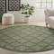 Homeroots 8' Green Round Geometric Indoor Outdoor Area Rug 572803 - alternate 8