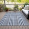 Homeroots 5' X 8' Navy Blue Ivory And Brown Plaid Washable Indoor Outdoor Area Rug 601489 - alternate 6