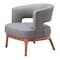 Homeroots 27" Slate Gray And Brown Faux Leather Arm Chair 556466 - alternate 7