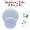 Smarty Had A Party 7.5" Clear Blue with Gold Rim Hammered Glass Disposable Plastic Appetizer/Salad Plates, 120PK 8867-BG-CASE - alternate 6