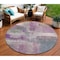Homeroots 8' Lavender And Purple Round Abstract Washable Indoor Outdoor Area Rug 609306 - alternate 1