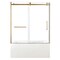Kingston Brass 60" Acrylic Alcove Left-Hand Drain Tub with Right Sliding Tub Door, White/Brushed Brass KVTDE603122L7 - alternate 1