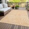 Homeroots 9' X 12' Peach And Ivory Abstract Washable Indoor Outdoor Area Rug 598996 - alternate 6