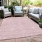 Homeroots 8' X 10' Pink And Silver Geometric Washable Indoor Outdoor Area Rug 594494 - alternate 8