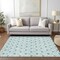 Homeroots 3' X 5' Teal Blue And Ivory Geometric Washable Indoor Outdoor Area Rug 595775 - alternate 6