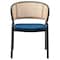 Leisuremod Ervilla Dining Chair with Stainless Steel Legs Velvet Seat and Wicker Back, Navy Blue, 4PK EC20NBU4 - alternate 7