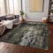 Homeroots 10' X 14' Charcoal And Black Abstract Washable Indoor Outdoor Area Rug 603166 - alternate 5