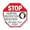 Signmission Stop Hearing Protection Required Be, 18 Inch X 18 Inch, Vinyl Decal OC-D-18-123 - alternate 1