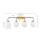 Jonathan Y Caleb 30.75" 4-Light Contemporary Transitional Iron/Glass LED Vanity Light, Brass Gold/Black JYL9554B - alternate 9