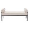 Homeroots 56in Cream and Black Fabric Upholstered Bench 668850 - alternate 1