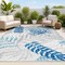 Jonathan Y Tropics Palm Leaves Gray/Blue 3 ft. x 5 ft. Indoor/Outdoor Area Rug AMC100A-3 - alternate 1