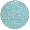 Homeroots 8' Teal Blue And Ivory Round Geometric Washable Indoor Outdoor Area Rug 612907 - alternate 7