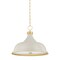 Hudson Valley Lighting Painted No. 1 Pendant in Aged Brass/Off-White by Mark D. Sikes MDS300L-AGB/OW - alternate 1