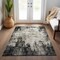 Homeroots 3' X 5' Black Ivory And Beige Abstract Washable Indoor Outdoor Area Rug 612304 - alternate 6