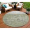 Homeroots 8' Fern Green And Silver Round Abstract Washable Indoor Outdoor Area Rug 632073 - alternate 1