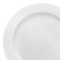 Smarty Had A Party 7.5" White with Silver Edge Rim Plastic Appetizer/Salad Plates (120 Plates), 120PK 117S-CASE - alternate 8