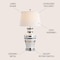 Jonathan Y Zilar Striped 28.75" Ceramic/Iron Classic Modern LED Table Lamp, Silver JYL6603A - alternate 7
