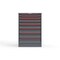 Strong Hold 8 drawer cabinet - (2x 2ft, 2x 3ft, 1x 4ft, 2x 5ft, 1x 6ft) - Red accents - Keyed Alike S3044-PPAAS-0802DS - alternate 1