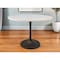 Homeroots 40" White And Black Rounded Marble And Iron Pedestal Base Dining Table 517851 - alternate 3