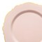 Smarty Had A Party 10.25" Pink with Gold Rim Round Blossom Disposable Plastic Dinner Plates (120 Plates), 120PK 4840PG-CASE - alternate 7