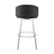 Armen Living Eleanor 26in Swivel Counter Stool in Brushed Stainless Steel and Black Faux Leather LCELBABSBLK26 - alternate 7