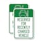 Signmission Reserved for Recently Charged Vehicle with Graphic, 18'' X 24'' 2 Signs, Heavy Gauge Aluminum, 2PK A-1824-2PACK-23178 - alternate 1