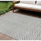 Homeroots 9' X 12' Gray And Ivory Chevron Washable Indoor Outdoor Area Rug 596271 - alternate 1