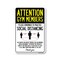 Signmission Public Safety Sign, Gym Members Practice Social Distancing, 18in X 12in Decal, OS-NS-D-1218-25394 OS-NS-D-1218-25394 - alternate 1