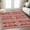 Homeroots 9' X 12' Red And Ivory Southwestern Washable Indoor Outdoor Area Rug 593718 - alternate 8