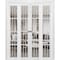 Sartodoors Sliding Closet Double Bi-fold Doors, Felicia 3355 White Silk with Clear Glass, Sturdy Tracks Moldi FELICIA3355DBF-WS-96 x 96 (4* 24x96) - alternate 1