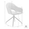 Armen Living Pria Swivel Upholstered Dining Chair in Gray Fabric with Black Metal Legs - Set of 2 LCPRSIGRYBLK - alternate 6