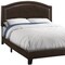 Homeroots Brown Solid Wood Queen Upholstered Linen Bed Frame with Nailhead Trim 333306 - alternate 3