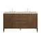 James Martin Vanities Myrrin 60" Double Vanity, Mid Century Walnut, w/ 3 CM Tajnar Eclos Top w/FreePower Wireless Charger 485-V60D-WLT-FTJR - alternate 1