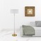 Homeroots 61" Brass Two Light Floor Lamp With White Frosted Glass Drum Shade 523570 - alternate 6