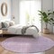 Homeroots 8' Lavender Lilac And Ivory Round Floral Washable Indoor Outdoor Area Rug 582358 - alternate 6