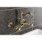 Kingston Brass Two-Handle Wall Mount Bridge Kitchen Faucet, Polished Brass KS1262AX - alternate 5