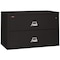 Fireking 38-15/16" W 2 Drawer Fire-Resistant Lateral File Cabinet, Black, Letter/Legal 2-4422-CBL - alternate 1