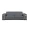 Homeroots 89" Gray Leather Sofa With Silver Legs 548985 - alternate 1