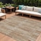 Homeroots 8' X 10' Terra Cotta And Beige Striped Washable Indoor Outdoor Area Rug 631578 - alternate 1