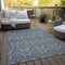 Homeroots 5' X 8' Blue and Cream Damask Washable Non Skid Indoor Outdoor Area Rug 563866 - alternate 6