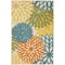 Homeroots 3' X 5' Turquoise Yellow Orange And Blue Floral Indoor Outdoor Area Rug 545039 - alternate 8