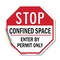 Signmission Stop Confined Space Enter by Permit, 10 Inch X 10 Inch, Vinyl Decal OC-D-10-250 - alternate 1