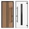 Vdomdoors Front Exterior Prehung Steel Door Ronex1055 Teak 2 Sidelight and Transom Window Sidelite Entry RONEX1055EXD-OAK-W16+36+16 X H80+16-LH-I - alternate 4